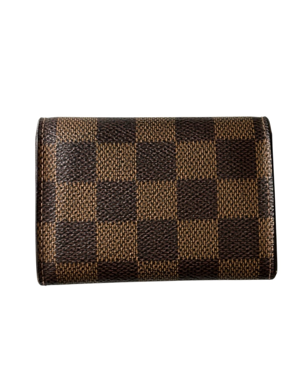 Louis Vuitton VINTAGE Damier Porte Monnaie Plat Coin Purse Rare Red Snap - Picture 2 of 9